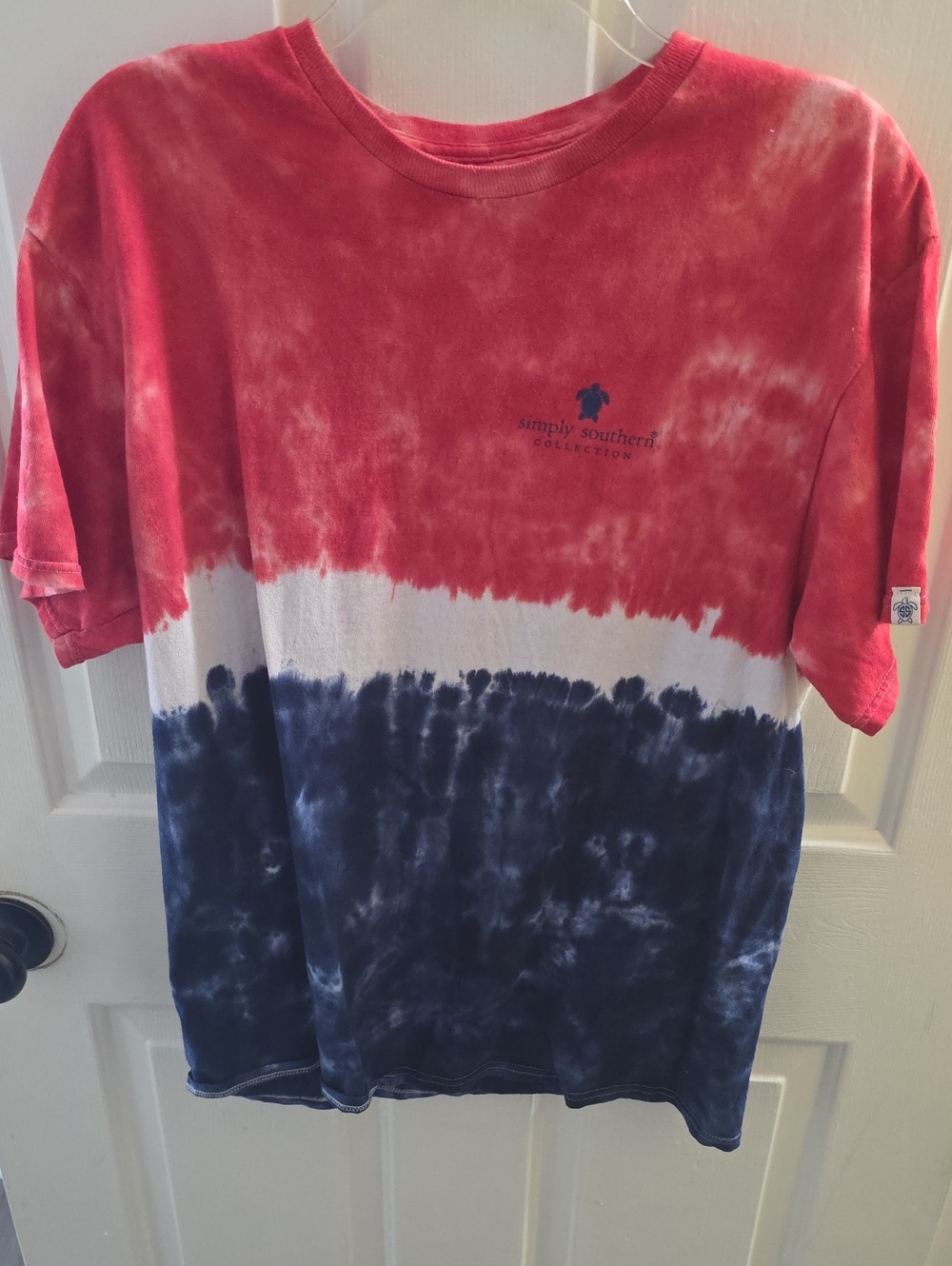 Simply Southern Red White Navy Tie-Dye Short Sleeve Tee